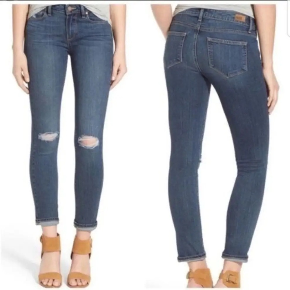 PAIGE • Kylie Crop Skinny Distressed Evelyn 30 Jeans